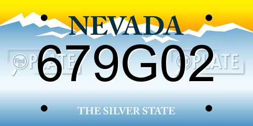 679G02 Nevada License Plate