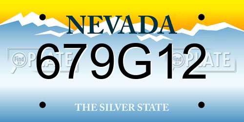 679G12 Nevada License Plate