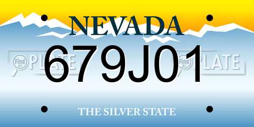 679J01 Nevada License Plate