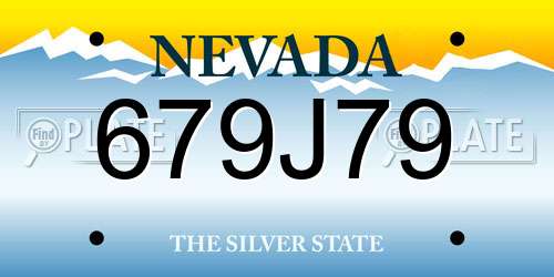 679J79 Nevada License Plate