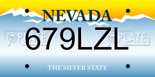 679LZL Nevada License Plate
