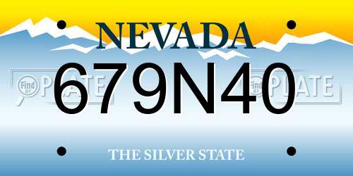 679N40 Nevada License Plate