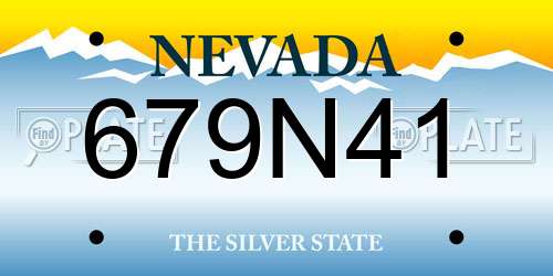 679N41 Nevada License Plate
