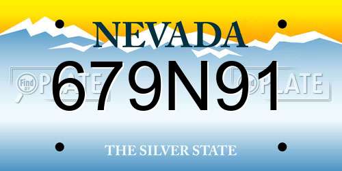 679N91 Nevada License Plate