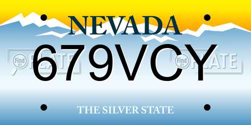 679VCY Nevada License Plate