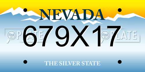 679X17 Nevada License Plate