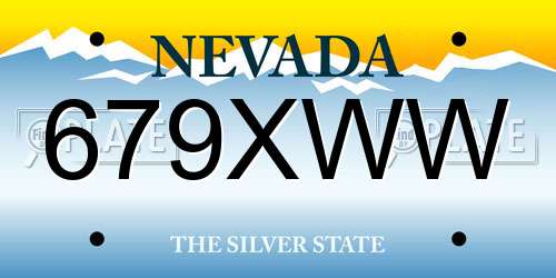 679XWW Nevada License Plate