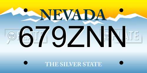 679ZNN Nevada License Plate