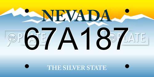 67A187 Nevada License Plate