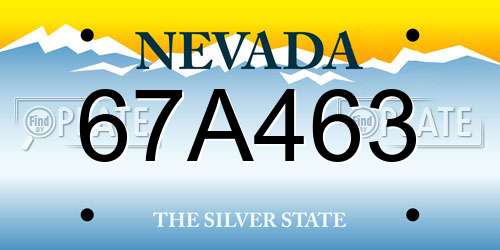 67A463 Nevada License Plate