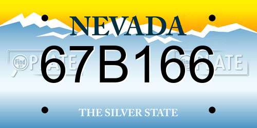 67B166 Nevada License Plate
