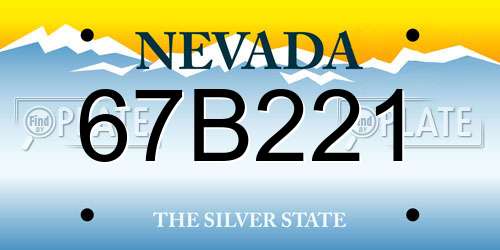 67B221 Nevada License Plate