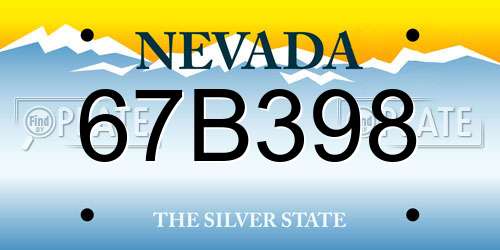 67B398 Nevada License Plate