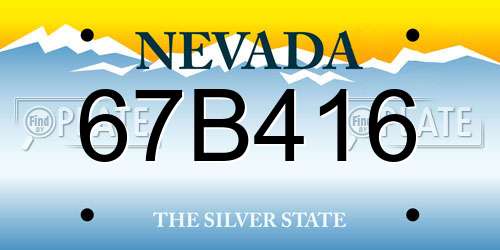 67B416 Nevada License Plate