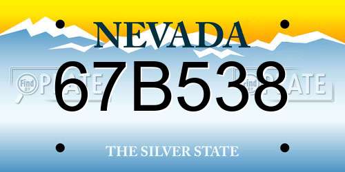 67B538 Nevada License Plate