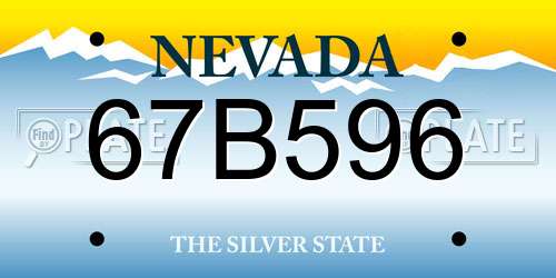 67B596 Nevada License Plate