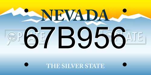 67B956 Nevada License Plate
