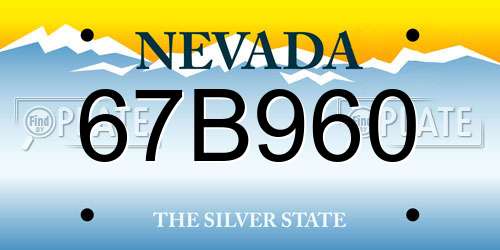 67B960 Nevada License Plate