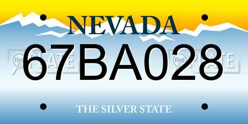 67BA028 Nevada License Plate