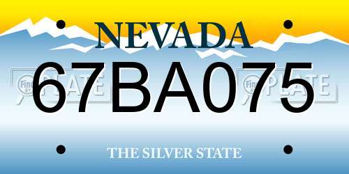 67BA075 Nevada License Plate