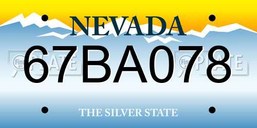 67BA078 Nevada License Plate