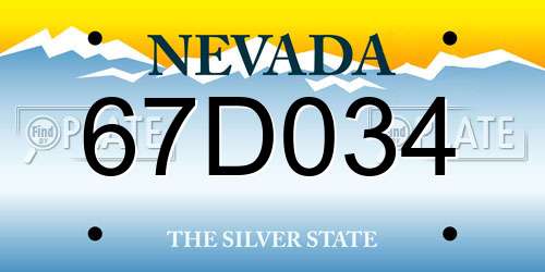 67D034 Nevada License Plate