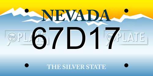 67D17 Nevada License Plate
