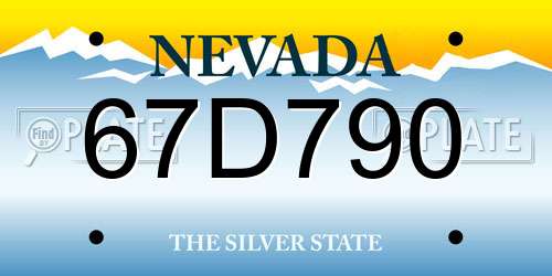 67D790 Nevada License Plate