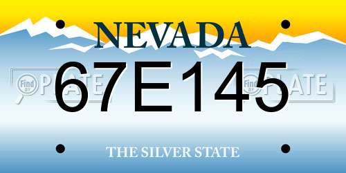 67E145 Nevada License Plate