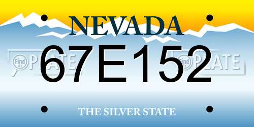 67E152 Nevada License Plate