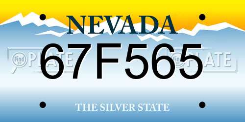 67F565 Nevada License Plate