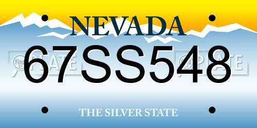 67SS548 Nevada License Plate
