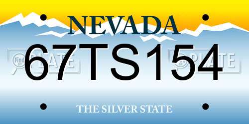 67TS154 Nevada License Plate