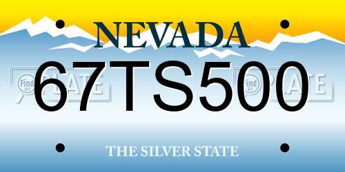 67TS500 Nevada License Plate