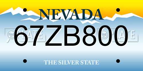 67ZB800 Nevada License Plate