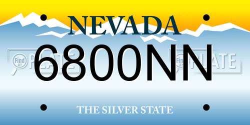 6800NN Nevada License Plate