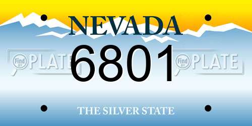 6801 Nevada License Plate
