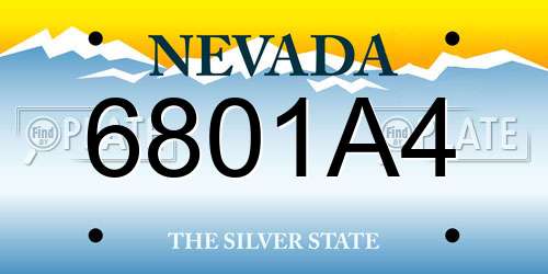 6801A4 Nevada License Plate