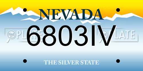 6803IV Nevada License Plate