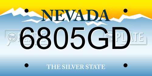 6805GD Nevada License Plate