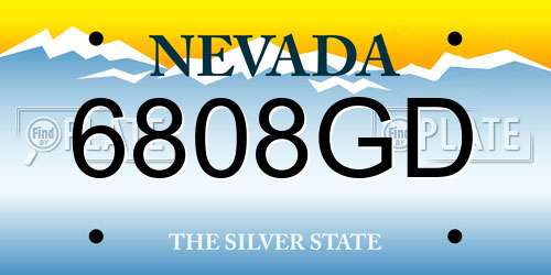6808GD Nevada License Plate