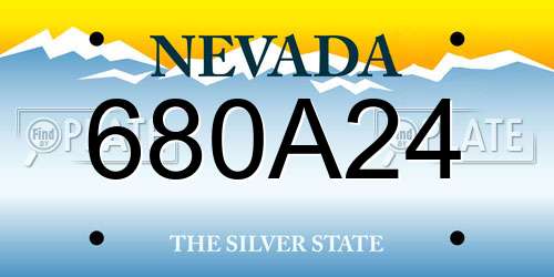 680A24 Nevada License Plate