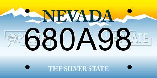 680A98 Nevada License Plate