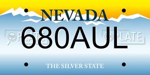 680AUL Nevada License Plate