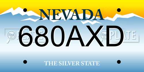 680AXD Nevada License Plate
