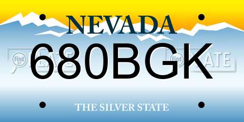 680BGK Nevada License Plate