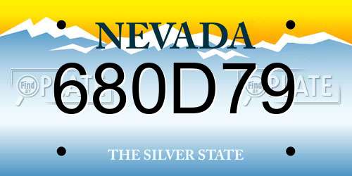 680D79 Nevada License Plate