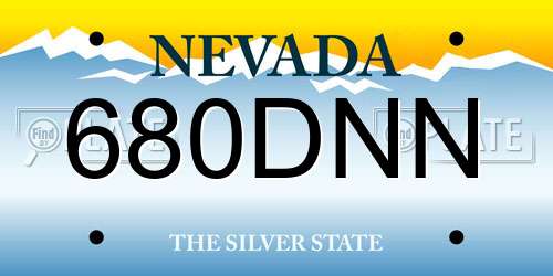 680DNN Nevada License Plate