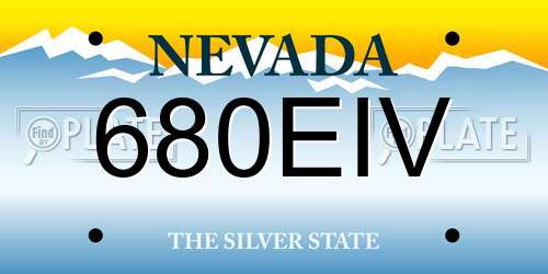 680EIV Nevada License Plate