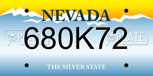 680K72 Nevada License Plate